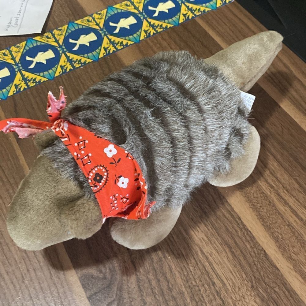 Vintage Plush 14” Armadillo w/ TEXAS Red Bandana Oz Enterprise 19” - Picture 2 of 5